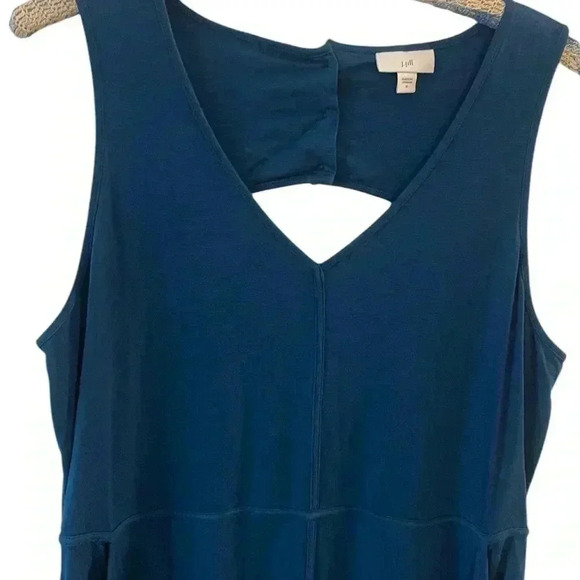 J Jill maxi dress sleeveless blue with pockets - Picture 5 of 8